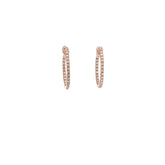 14k Rose Gold .50ct G VS2 Round Diamond Oval Shape Inside/Outside Hoop Earrings